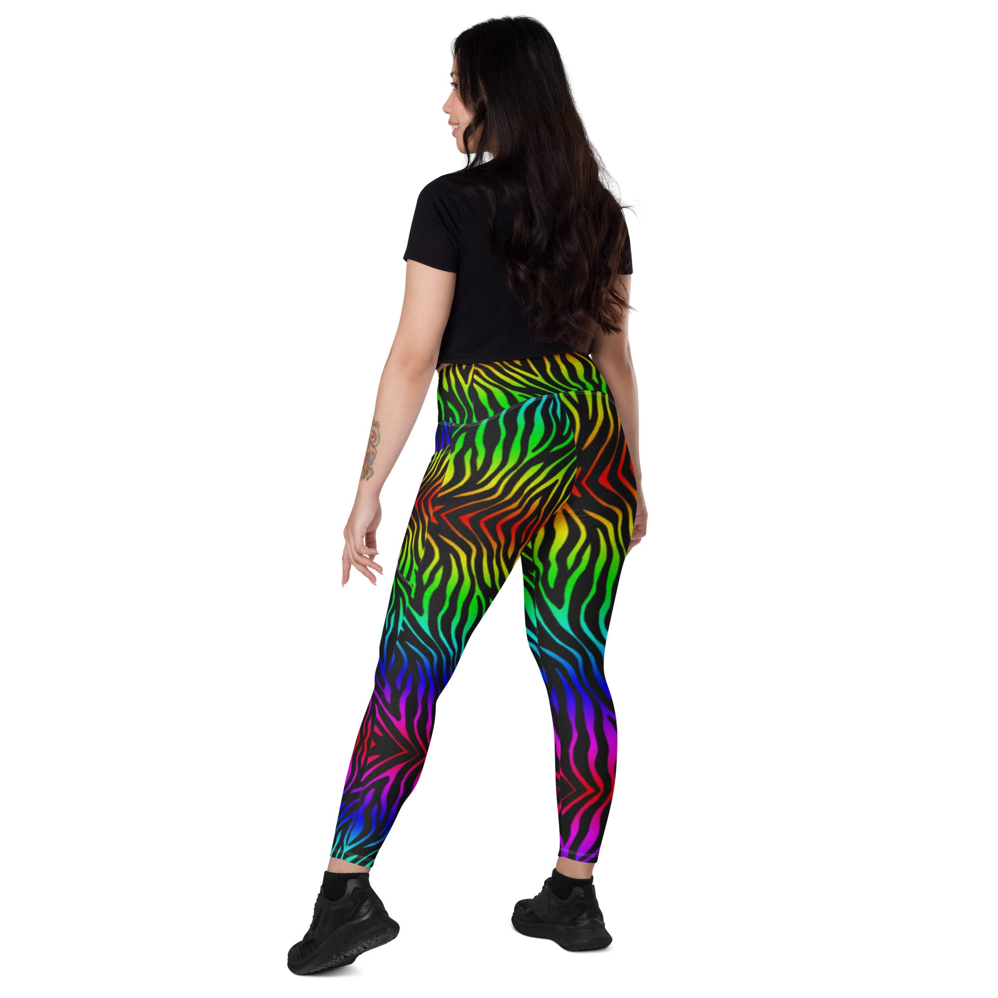 Rainbow Zebra Leggings with Pockets | All Sizes